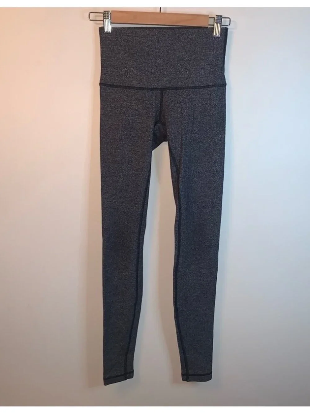 Lululemon Grey Herringbone High Rise Wunder Under Leggings 4